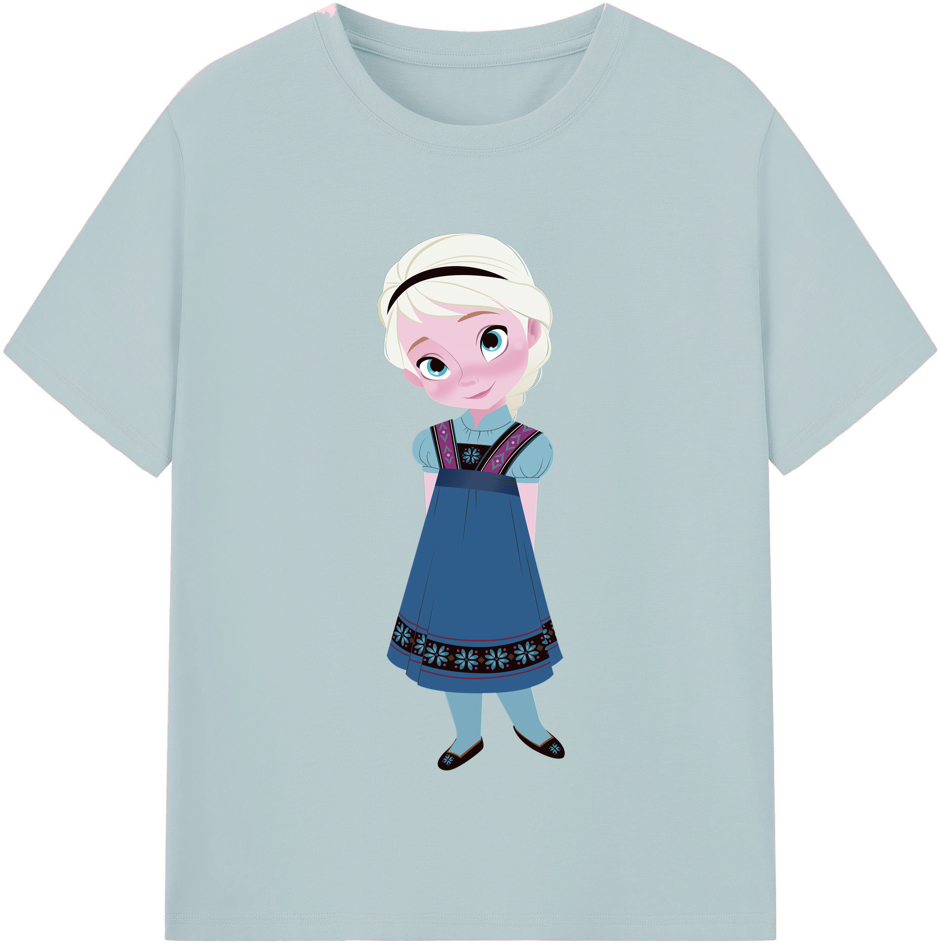 アナと雪の女王 アンナ エルサ Frozen Anna Elsa 綿100％半袖Tシャツ（フロントプリント）